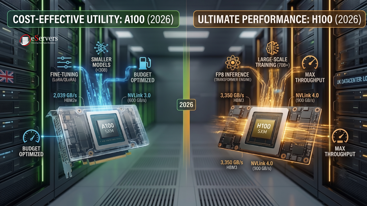 NVIDIA H100 vs A100 Dedicated Servers UK Comparison