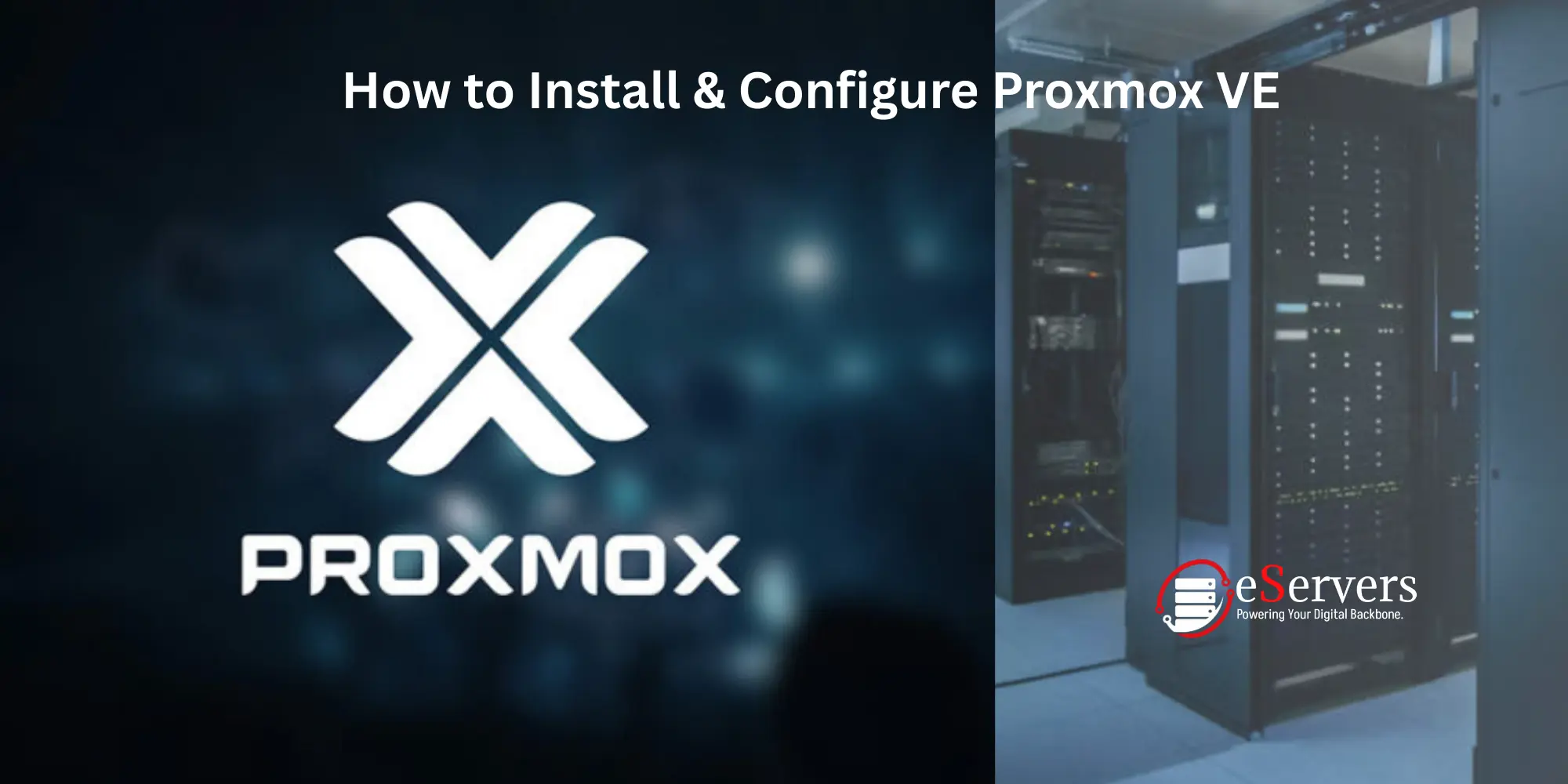 Illustration showing Proxmox VE installation and configuration on eServers